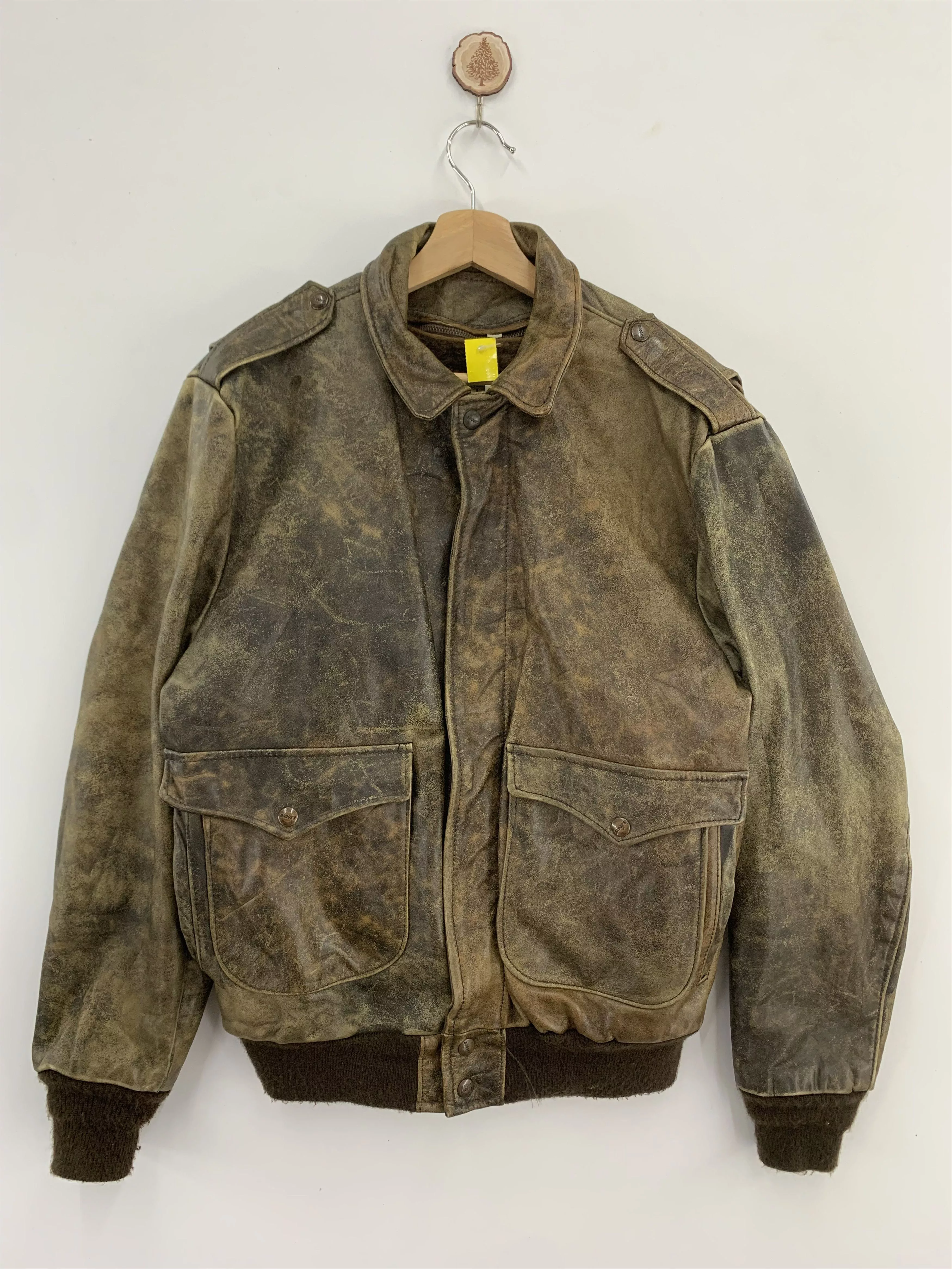 Brooks Leather Jackets Brooks × Genuine Leather Vintage 80s Brooks Leather Jacket Fur Interior Brown