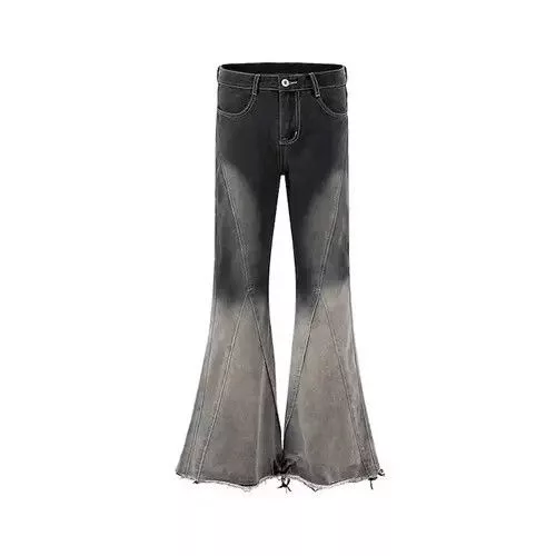 Vintage Denim Vintage Chunky Gradient Flared Jeans, Stack Jeans Multi Streetwear