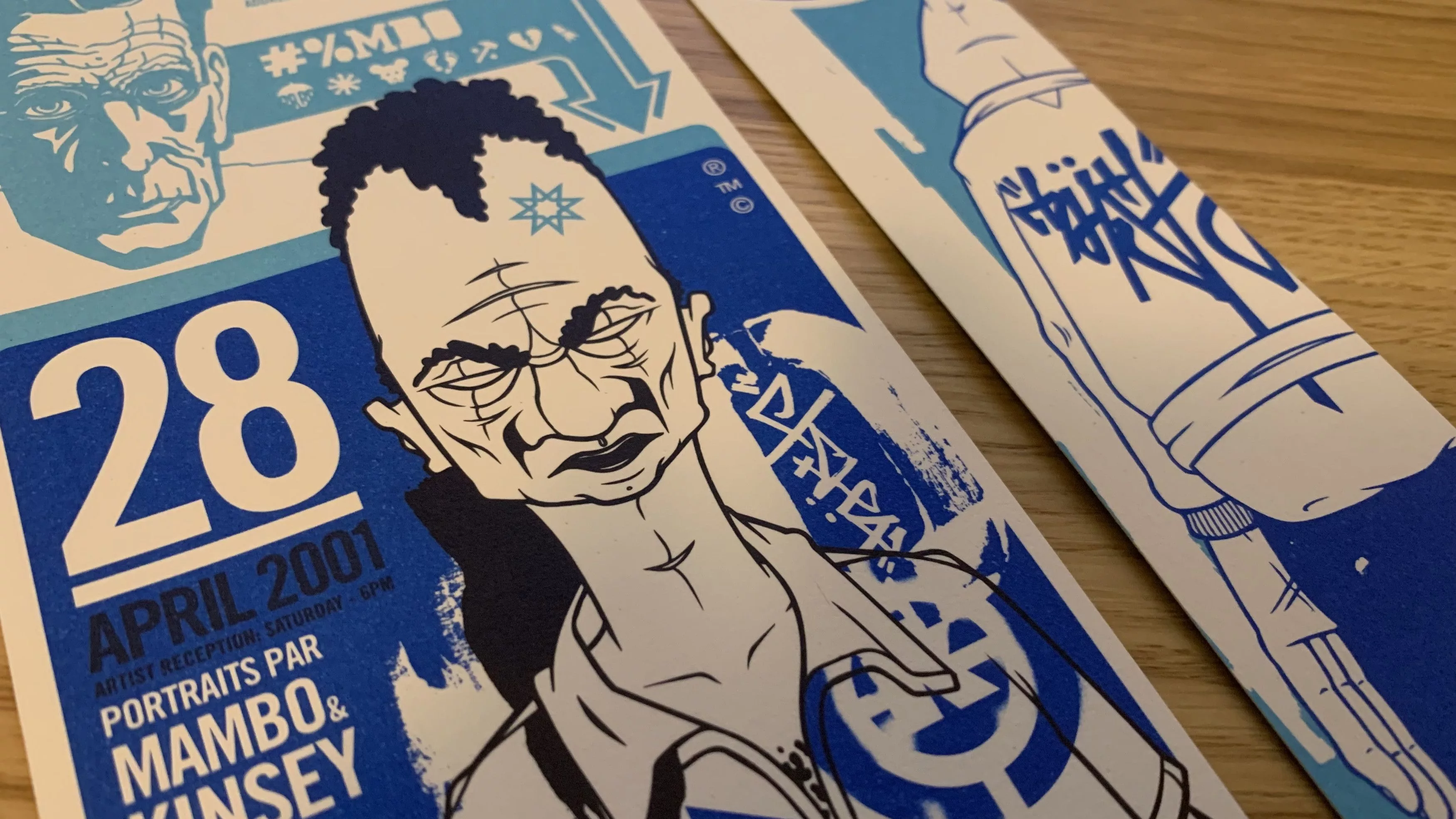 Other Miscellaneous Other Dave Kinsey invitation & flyer for 2001 exhibition. Blue Vintage