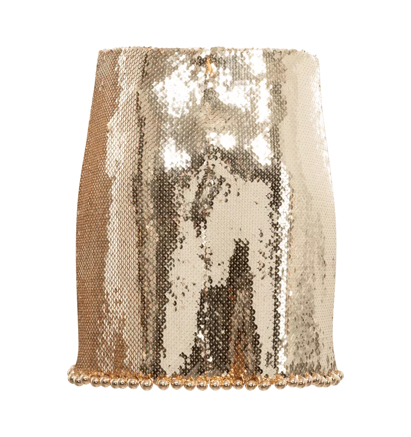 Paco Rabanne Mini Skirts Paco Rabanne o1h1sh10624 Mini Skirt in New Light Gold Multi