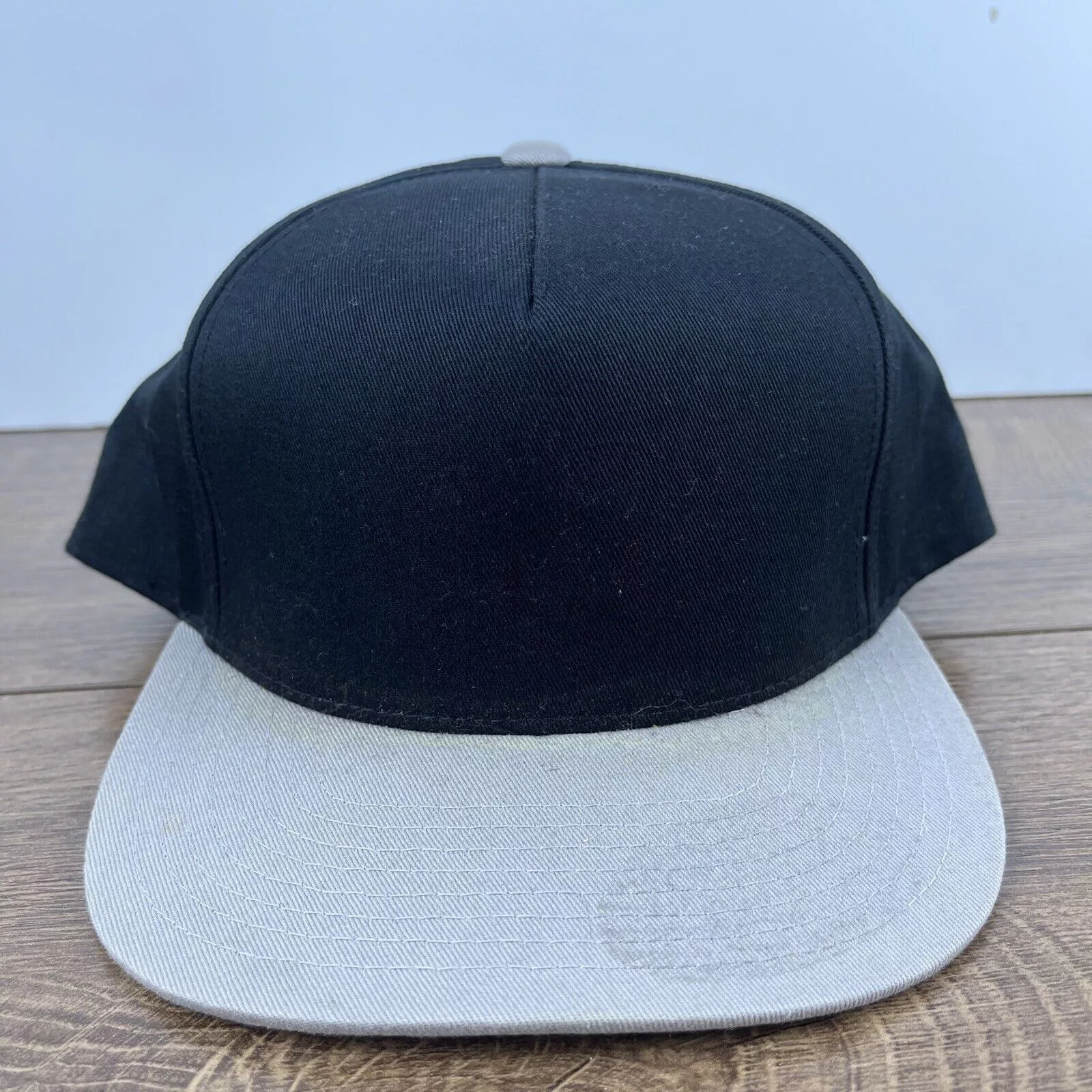 Other Hats Other Plain Black Gray Snapback Hat Black Hat Snapback Adjustable