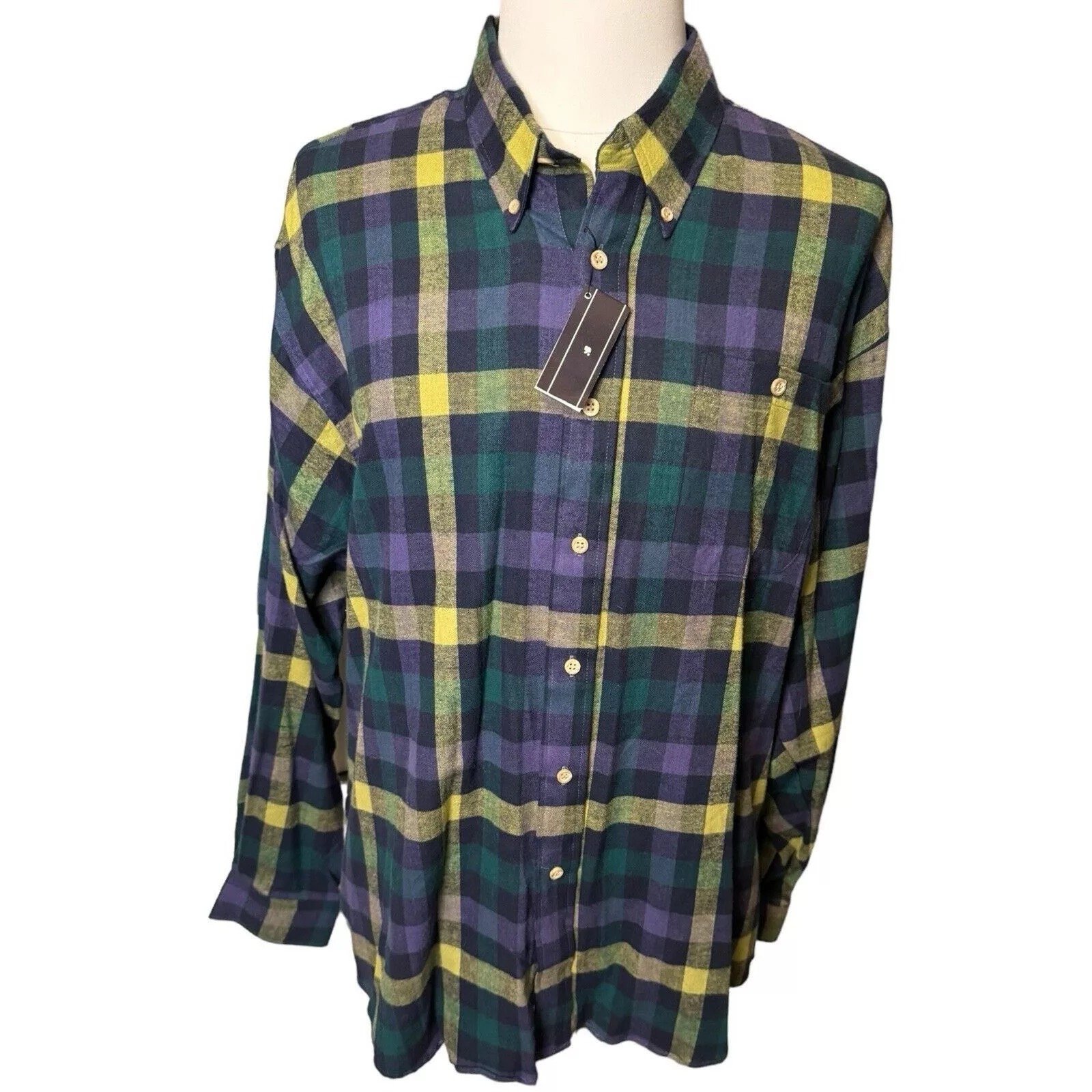 Stanley Blacker Shirts Button Ups Stanley Blacker NEW Plaid Flannel Button Down Shirt Purple