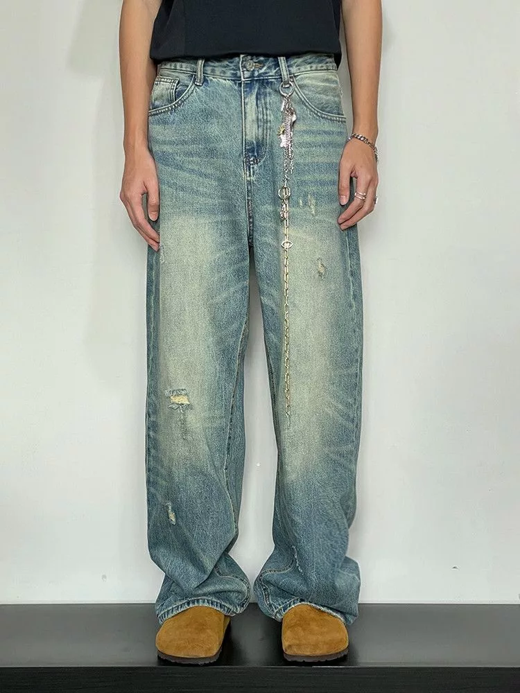 Jean Denim Jean × Vintage washed baggy y2k damaged faded jeans Blue