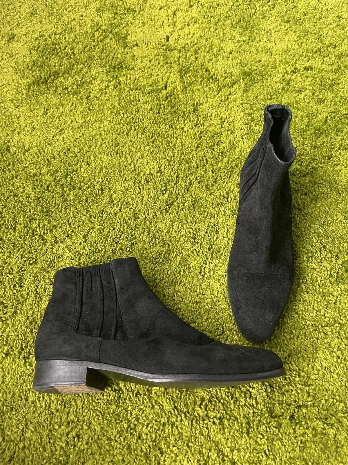 Designer Boots Designer × Prada Prada real suede leather chelsea boots Black Luxury