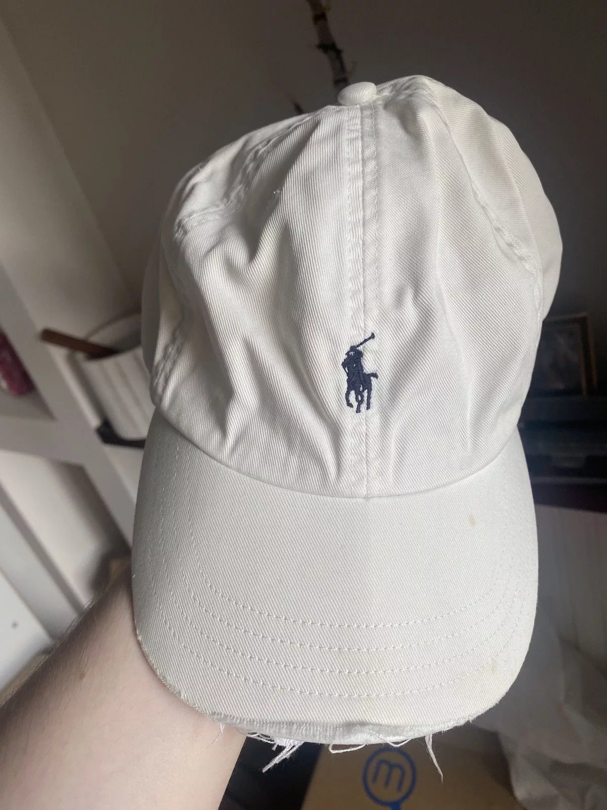 Ralph Lauren Hats Ralph Lauren × Vintage Vintage trashed distreesed Ralph lauren Small pony cap White