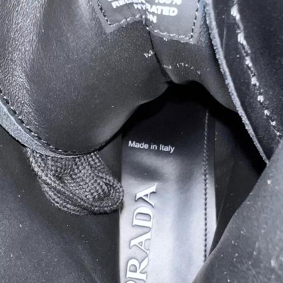 Prada Boots Prada Monolith Lug-Sole Leather Combat Boots Black Men’s UK