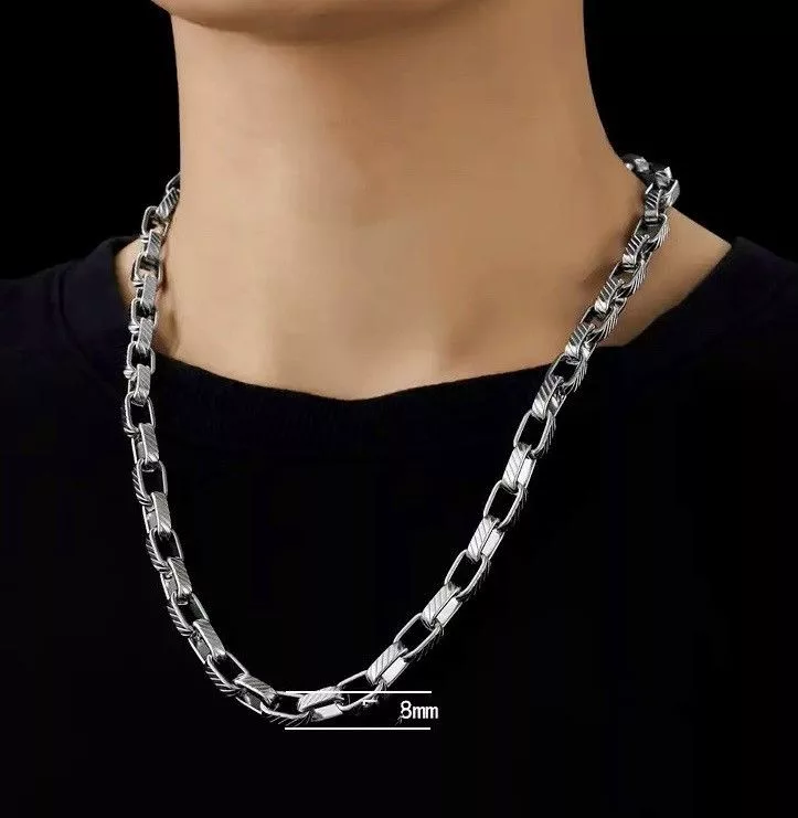 Vintage Jewelry Watches Vintage Retro Silver Shine Chain Necklace Streetwear
