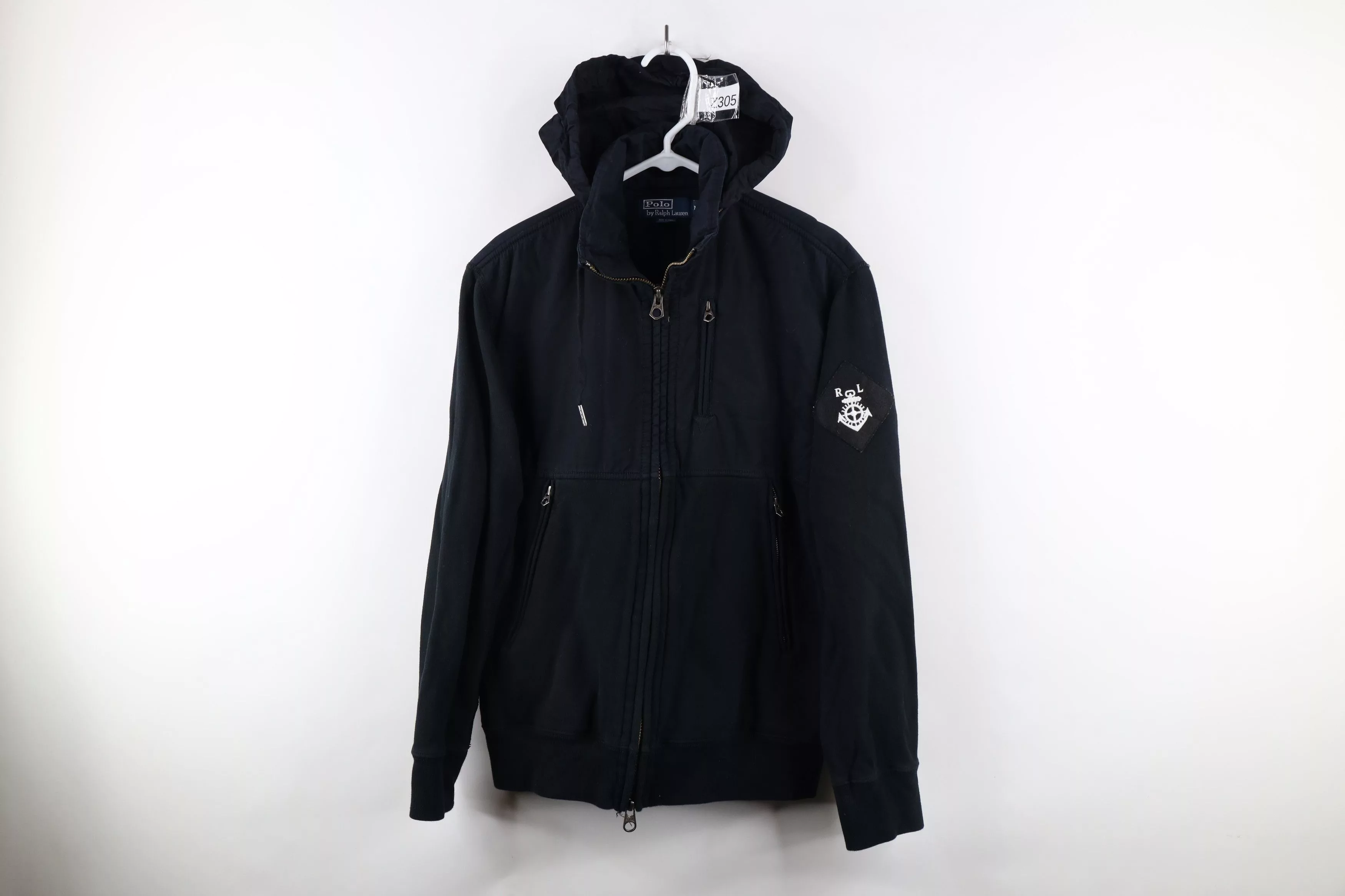 Ralph Lauren Light Jackets Ralph Lauren × Vintage Vintage 90s Ralph Lauren Heavyweight Anchor Hooded Jacket Black
