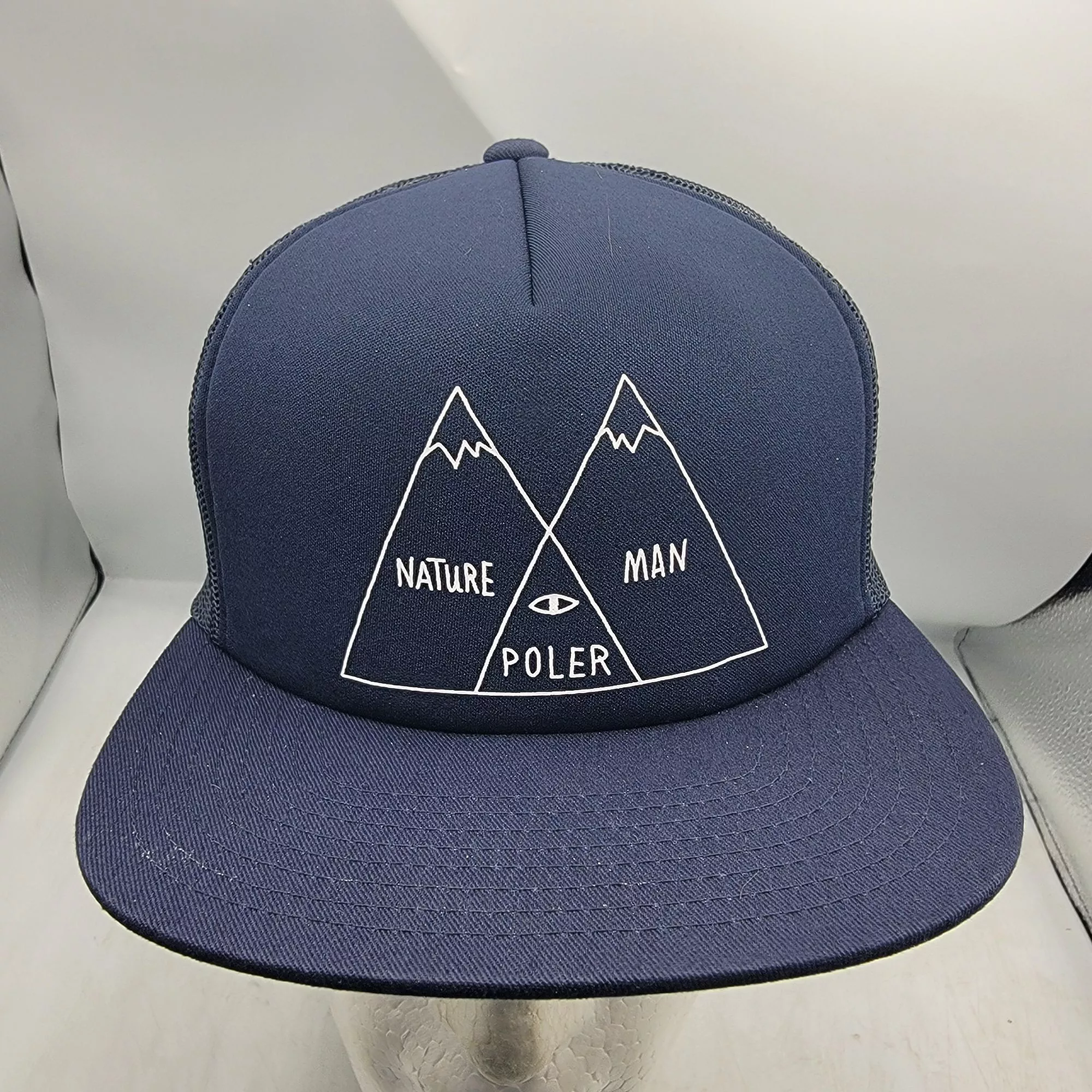 Poler Hats Poler Camp Vibes Venn Trucker Hat Blue Casual Outdoors Summe