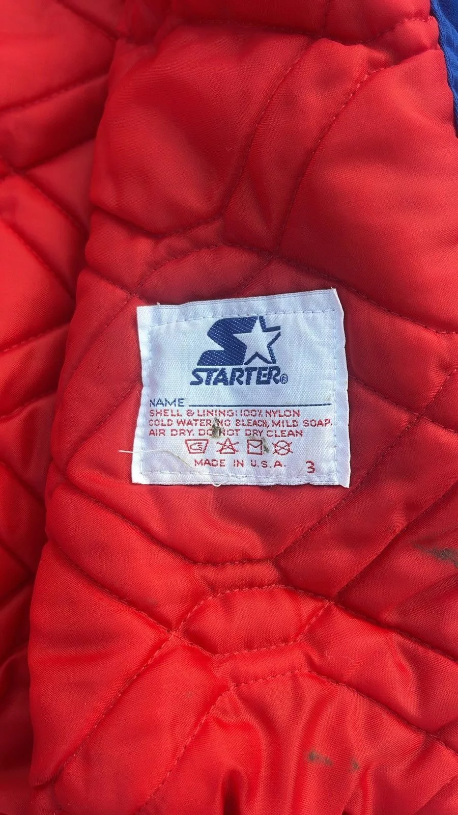 Starter Bombers 90’s Texas Rangers Starter Satin Jacket Blue