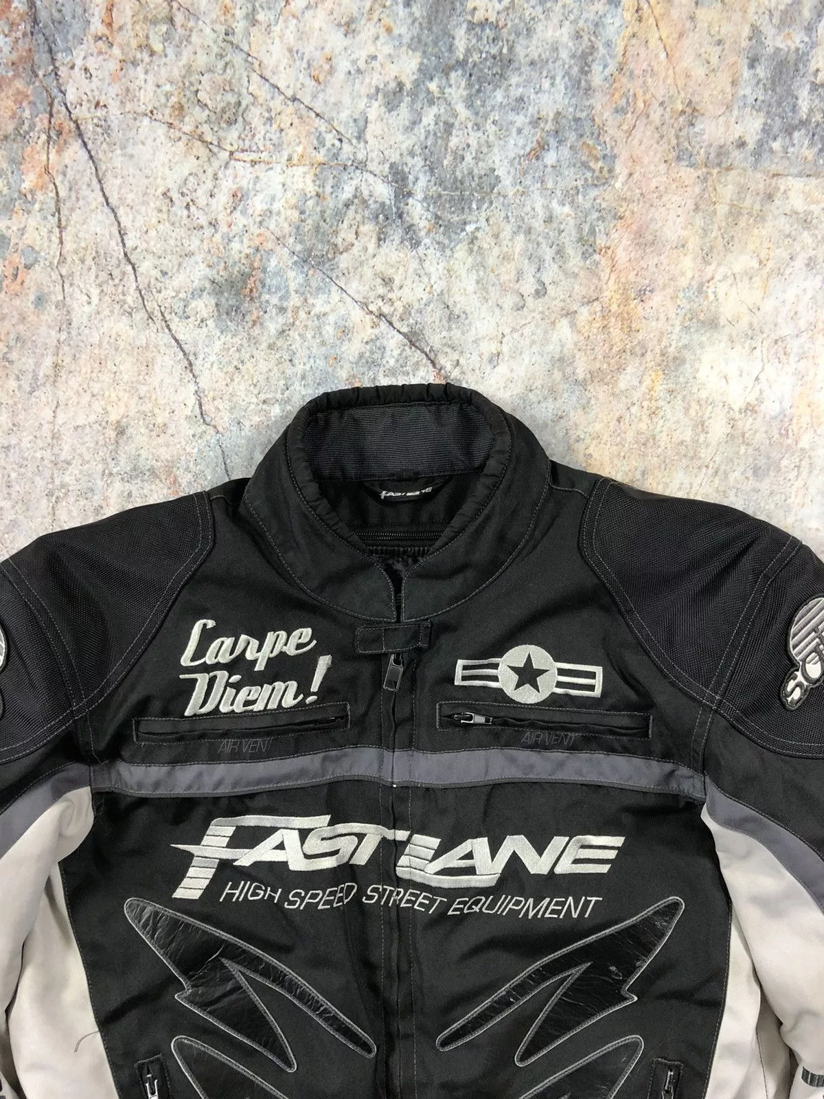 Vintage Light Jackets Vintage Racing fast lane moto jacket Black