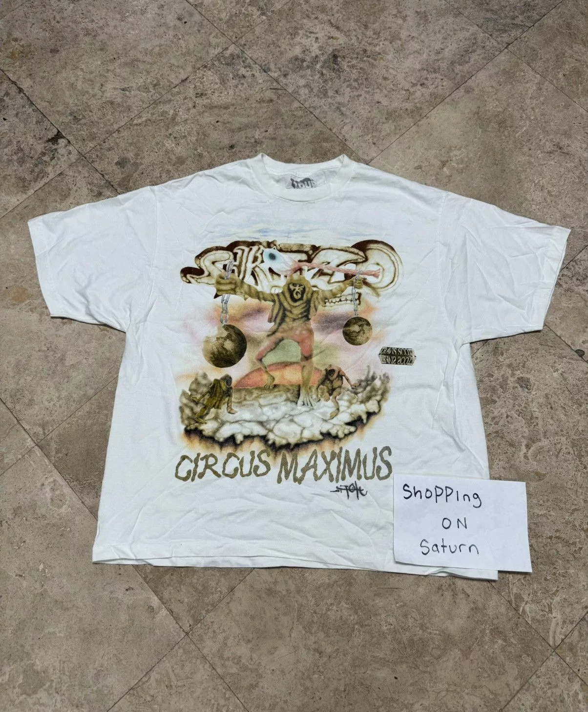 Travis Scott Short Sleeve T Shirts Travis Scott Utopia Tour Skitzo Circus Maximus Tee White