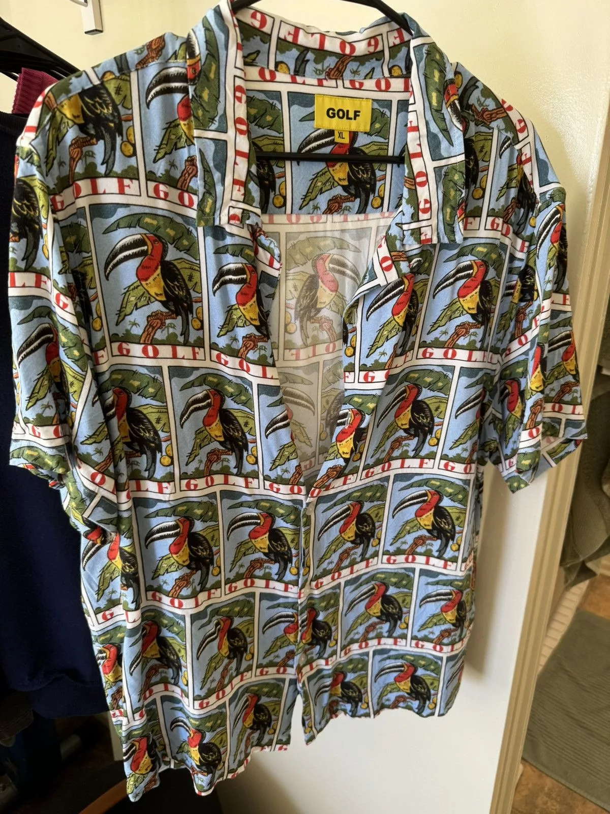 Golf Wang Shirts Button Ups Golf Wang Rayon Toucan button up shirt Size XL Blue