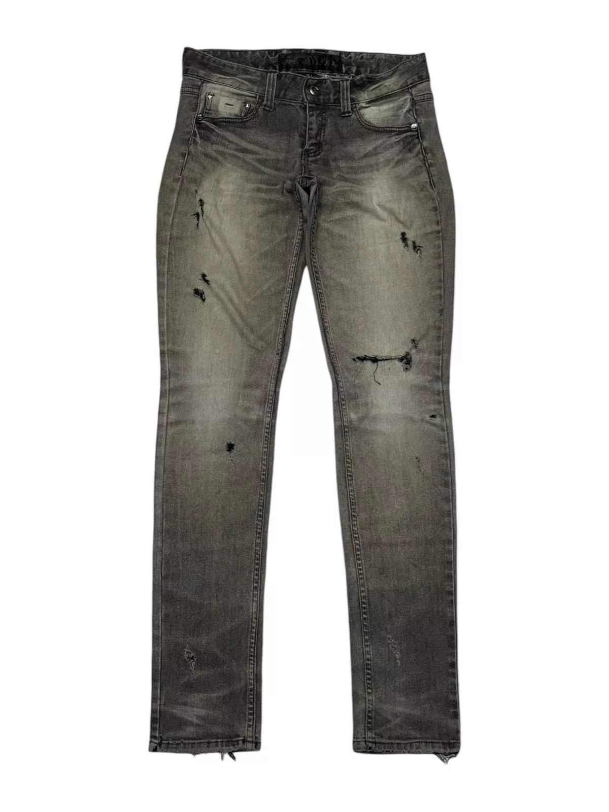 Ed Hardy Jeans Ed Hardy RED PEPPER JEANS DISTRESS SMOKE BLACK JEANS Streetwear